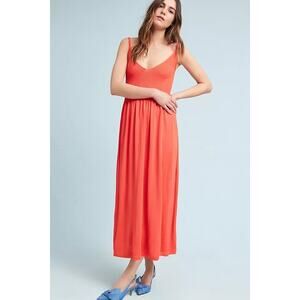Mara Hoffman Womens XS Ribbed Delilah Maxi Dress Orange Knit Minimalist Resort